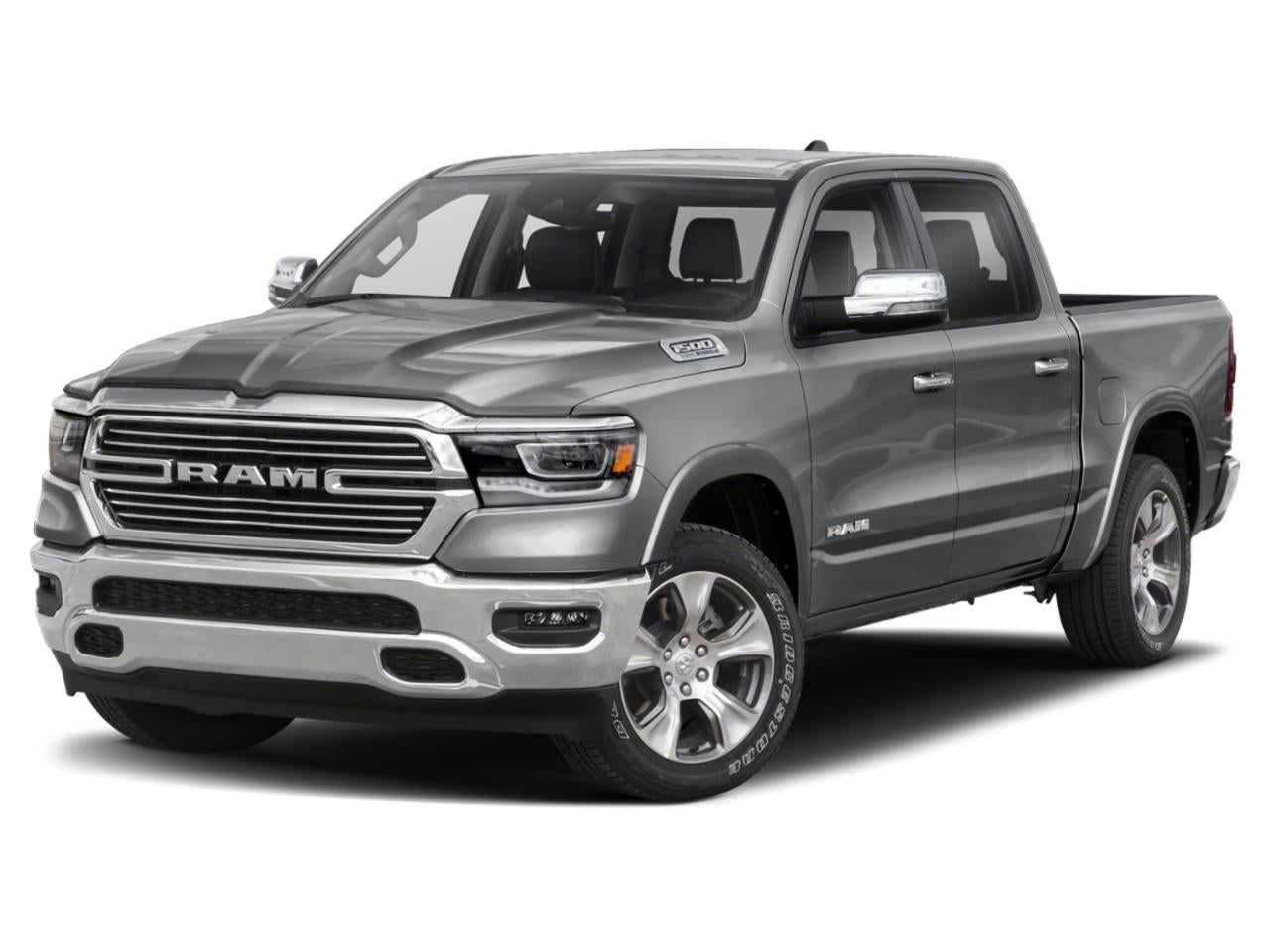 2022 RAM 1500 Laramie Crew Cab 4x4 5'7" Box in Gray — front three-quarter view