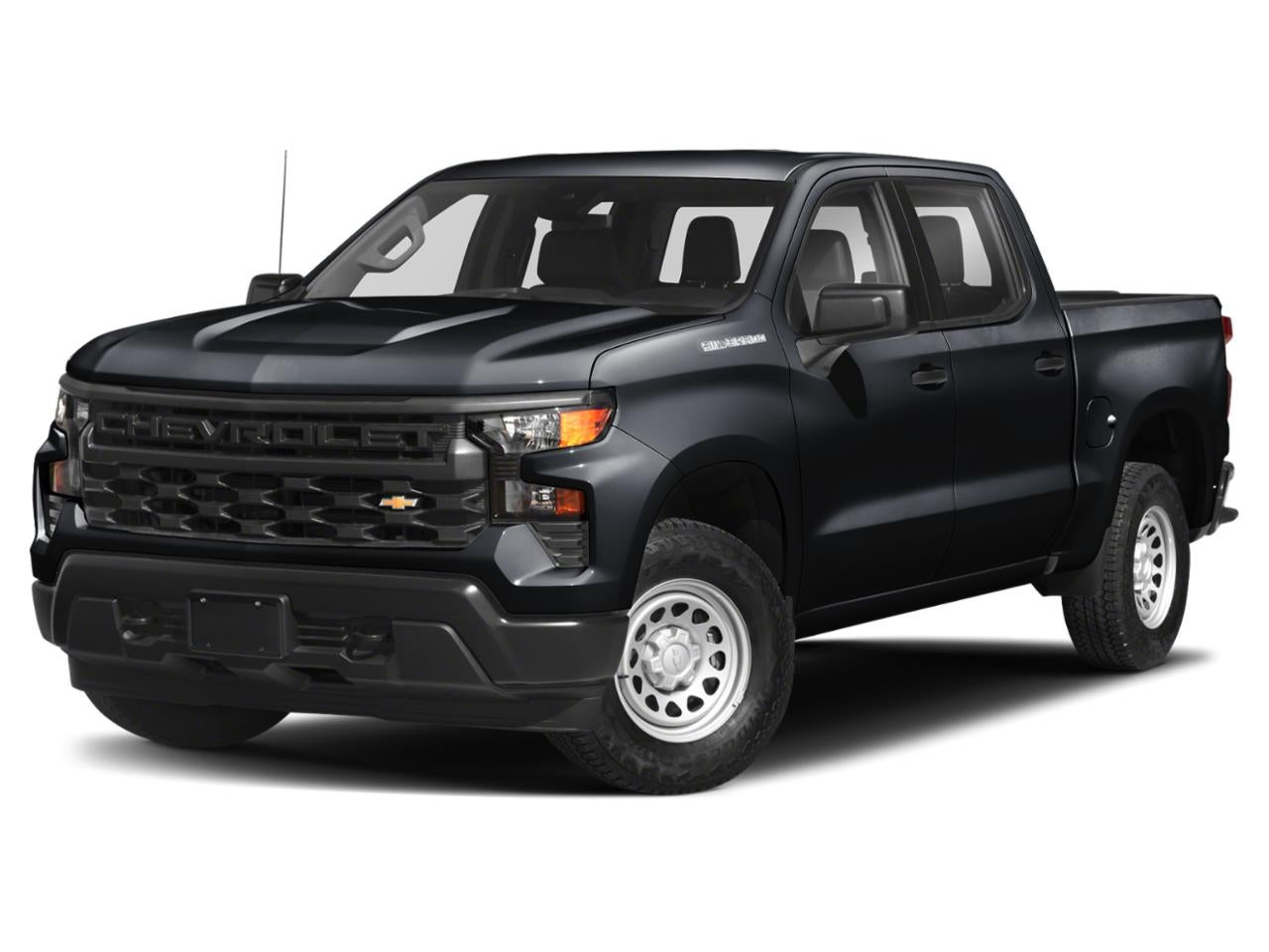 2024 Chevrolet Silverado 1500 Custom in Black — front three-quarter view