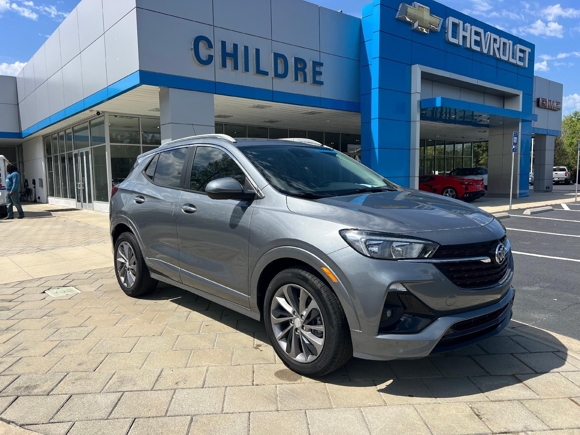 2022 Buick Encore GX Select in Satin Steel Metallic — front three-quarter view
